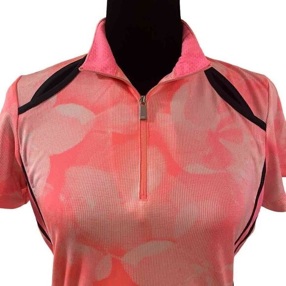 Tail White Label 1/4 Zipper Pink  Peep Shoulder Top Size‎ Small - Picture 2 of 11